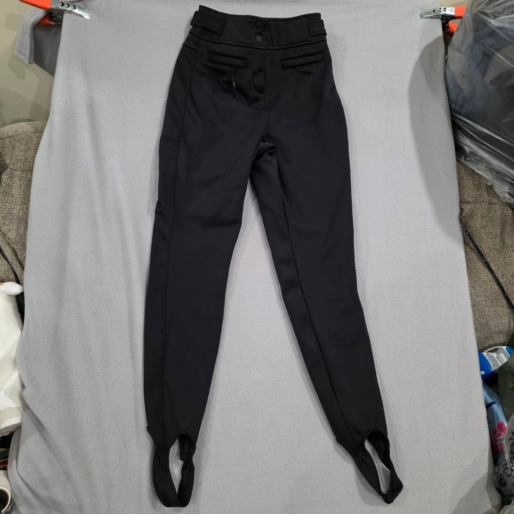 ASOS 4505 Ski & Snow Stirrup Leggings Black High Waisted Softshell Pants US 2